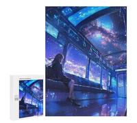 500 PCS Jigsaw Puzzles Anime Galaxy Train Jigsaws for Adults Anti-Stress Toys Staycation Kill Time Parent-child Interaction 500 PCS