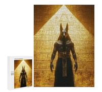 500 PCS Jigsaw Puzzles Anubis Egyptian God Statue Jigsaws for Adults Puzzle For Family Fun Difficult And Challenge Educational Family Game 500 PCS