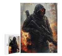 500 PCS Jigsaw Puzzles Apocalyptic Warrior with Red Eyes Jigsaw Puzzles for Teenagers Stress Reliever Train Your Brain And Hands Learning Educational Toys 500 PCS
