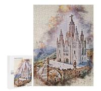 500 PCS Jigsaw Puzzles Barcelona Spain Watercolor Jigsaw for Adults Fun Games Perfect Decoration Unique Gifts for Birthday And Christmas 500 PCS