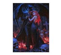 500 PCS Jigsaw Puzzles- Baron Samedi And Maman Brigitte Gothic Romance in A Graveyard Jigsaws for Adults Brain Teaser Game Precision Cutting Deal As Gifts for The Whole Family 500 PCS