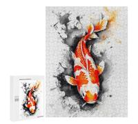 500 PCS Jigsaw Puzzles Blazing Koi Jigsaws for Adults Anti-Stress Toys Staycation Kill Time Parent-child Interaction 500 PCS