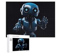 500 PCS Jigsaw Puzzles Blue Robot Wooden Puzzle Personalized Picture Puzzle Family Decoration Puzzles for Adults Challenging Puzzle Family Wedding Graduation Present