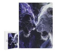 500 PCS Jigsaw Puzzles- Blue Vs White Lion Art Print Jigsaw for Adults Relaxing Games Staycation Kill Time Deal As Gifts for The Whole Family 500 PCS
