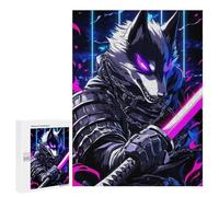 500 PCS Jigsaw Puzzles Border Collie Dog Samurai Digital Art Jigsaw Puzzles for Teenagerss But Fun And Humorous Every Piece Is Unique - Learning Educational Toys 500 PCS