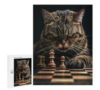 500 PCS Jigsaw Puzzles Cat Chess Jigsaw for Adults Fun Games Perfect Decoration Unique Gifts for Birthday And Christmas 500 PCS