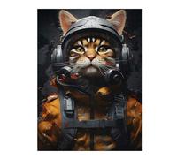 500 PCS Jigsaw Puzzles Cat Pilot in Uniform Adult Jigsaw Puzzle Hands-on Game Hand Speed Race Unique Gifts for Birthday And Christmas 500 PCS