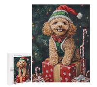 500 PCS Jigsaw Puzzles Christmas Poodle with Presents-8 Puzzles for Teenagers Enhance Memory Difficult And Challenge Brainteaser Family Games 500 PCS
