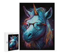500 PCS Jigsaw Puzzles Colorful Unicorn Glasses Art Print Jigsaw for Teenagerss Precision Cutting Fun Activities at Home Challenging Game And Family Play 500 PCS