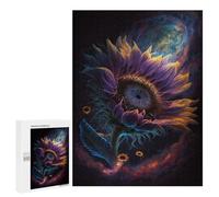 500 PCS Jigsaw Puzzles Cosmic Sunflower Bloom-7 Jigsaw for Teenagerss Precision Cutting Fun Activities at Home Challenging Game And Family Play 500 PCS