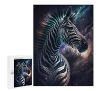 500 PCS Jigsaw Puzzles Cosmic Zebra Portrait-2 Jigsaw for Teenagerss Precision Cutting Fun Activities at Home Challenging Game And Family Play 500 PCS