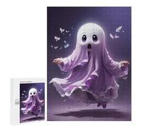 500 PCS Jigsaw Puzzles- Cute Ghost with Butterflies Jigsaw for Adults Relaxing Games Staycation Kill Time Deal As Gifts for The Whole Family 500 PCS