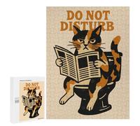 500 PCS Jigsaw Puzzles- Do Not Disturb Cat on Toilet Jigsaw for Adults Relaxing Games Staycation Kill Time Deal As Gifts for The Whole Family 500 PCS