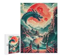 500 PCS Jigsaw Puzzles Dragon Sunset Watch Jigsaw Puzzles for Teenagerss But Fun And Humorous Every Piece Is Unique - Learning Educational Toys 500 PCS