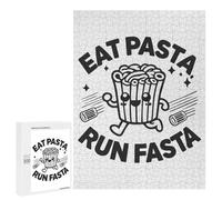 500 PCS Jigsaw Puzzles- Eat Pasta Run Fasta - Funny Kawaii Running Pasta Jigsaw for Adults Relaxing Games Staycation Kill Time Deal As Gifts for The Whole Family 500 PCS