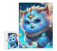 500 PCS Jigsaw Puzzles Enchanted Celestial Kitten Jigsaw Puzzles for Teenagerss But Fun And Humorous Every Piece Is Unique - Learning Educational Toys 500 PCS
