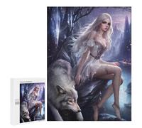 500 PCS Jigsaw Puzzles Enchanted Forest Fantasy with Wolf Adult Jigsaw Puzzles Enhance Memory Educational Challenge Toys Educational Games 500 PCS