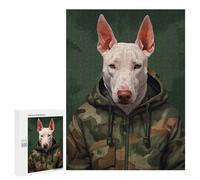 500 PCS Jigsaw Puzzles English Bull Terrier Camo Jigsaw for Adults Fun Games Perfect Decoration Unique Gifts for Birthday And Christmas 500 PCS