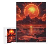 500 PCS Jigsaw Puzzles Fiery Desert Sunset Scene Jigsaws for Adults Puzzle For Family Fun Difficult And Challenge Educational Family Game 500 PCS