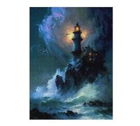 500 PCS Jigsaw Puzzles for Adults A Lighthouse in A Storm V3 Teenagers Puzzles DIY Toys Precision Cutting Parent-child Interaction 500 PCS