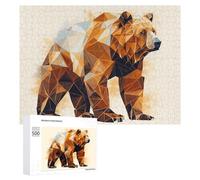 500 PCS Jigsaw Puzzles for Adults Abstract Brown Bear Adult Puzzles Toy Wall Decor But Fun And Humorous Parent-child Interaction 500 PCS