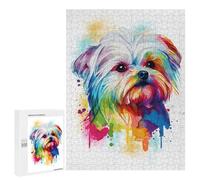 500 PCS Jigsaw Puzzles for Adults Abstract Maltese Dog Art Puzzles for Adults Fun Games Precision Cutting Birthday And Unique Gifts 500 PCS