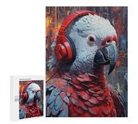 500 PCS Jigsaw Puzzles for Adults African Grey Parrot Jigsaw for Adults Relax Games Hand Speed Race for Is Ideal As A Gift 500 PCS