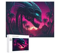 500 PCS Jigsaw Puzzles for Adults Alien Skull in Tropical Sunset Jigsaw for Adults Relax Games For Family Fun for Is Ideal As A Gift 500 PCS