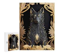 500 PCS Jigsaw Puzzles for Adults Ancient Black Golden Wolf Jigsaw Puzzle Hands-on Game But Fun And Humorous Birthday And Unique Gifts 500 PCS
