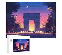 500 PCS Jigsaw Puzzles for Adults Arc De Triomphe at Dusk Jigsaw Puzzle Family Games Perfect Decoration Birthday And Unique Gifts 500 PCS