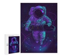 500 PCS Jigsaw Puzzles for Adults Astronaut DJ in Space Jigsaw for Adults Brain Teaser Game Birthday Present Difficult And Challenge 500 PCS