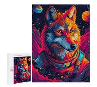 500 PCS Jigsaw Puzzles for Adults Astronaut Wolf Space Jigsaw for Adults Relax Games Hand Speed Race for Is Ideal As A Gift 500 PCS