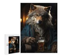 500 PCS Jigsaw Puzzles for Adults Beer-Sipping Wolf Art Jigsaws for Adults DIY Toys Analysis And Logic Unique Gifts for Birthday And Christmas 500 PCS