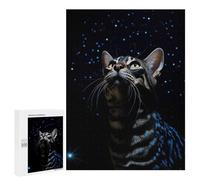500 PCS Jigsaw Puzzles for Adults Bengal Cat at Night Jigsaw Puzzle Family Games Perfect Decoration Birthday And Unique Gifts 500 PCS