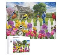 500 PCS Jigsaw Puzzles for Adults Birds on A Spring Fence Teenagers Puzzles Hands-on Game Improve Memory Parent-child Interaction 500 PCS