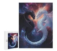 500 PCS Jigsaw Puzzles for Adults Black And White Dragons Jigsaws for Adults DIY Toys Analysis And Logic Unique Gifts for Birthday And Christmas 500 PCS