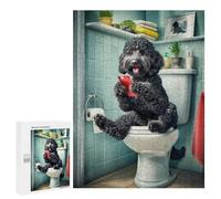500 PCS Jigsaw Puzzles for Adults Black Cockapoo Bathroom Jigsaws for Adults DIY Toys Analysis And Logic Unique Gifts for Birthday And Christmas 500 PCS