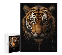 500 PCS Jigsaw Puzzles for Adults Black Dark Bengal Tiger Jigsaw for Adults Relax Games Hand Speed Race for Is Ideal As A Gift 500 PCS