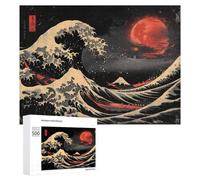 500 PCS Jigsaw Puzzles for Adults Blood Moon Great Wave Adult Jigsaw Anti-Stress Toys Perfect Decoration Difficult And Challenge 500 PCS