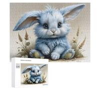 500 PCS Jigsaw Puzzles for Adults Blue Fluffy Bunny Puzzles for Adults DIY Toys Home Decoration Difficult And Challenge 500 PCS