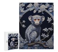 500 PCS Jigsaw Puzzles for Adults Blue Monkey in Blossoms -1 Puzzles for Adults DIY Toys Home Decoration Difficult And Challenge 500 PCS
