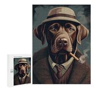 500 PCS Jigsaw Puzzles for Adults Brown Labrador Gangster Puzzles for Adults Fun Games Precision Cutting Birthday And Unique Gifts 500 PCS