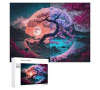 500 PCS Jigsaw Puzzles for Adults Cherry Blossom Moonlit Reflections Jigsaw for Adults Relax Games For Family Fun for Is Ideal As A Gift 500 PCS