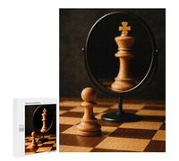 500 PCS Jigsaw Puzzles for Adults Chess Pawn King Reflection Jigsaw for Adults Brain Teaser Game Birthday Present Difficult And Challenge 500 PCS