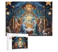 500 PCS Jigsaw Puzzles for Adults Christmas Nativity Scene with Stars Jigsaw for Adults Relax Games For Family Fun for Is Ideal As A Gift 500 PCS