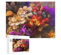 500 PCS Jigsaw Puzzles for Adults Colorful Abstract Floral Painting Puzzles for Adults DIY Toys Home Decoration Difficult And Challenge 500 PCS
