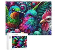 500 PCS Jigsaw Puzzles for Adults Colorful Birds Artwork Teenagers Puzzles Hands-on Game Improve Memory Parent-child Interaction 500 PCS