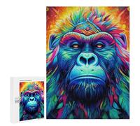 500 PCS Jigsaw Puzzles for Adults Colorful Gorilla Portrait -3 Teenagers Puzzles Hands-on Game Improve Memory Parent-child Interaction 500 PCS