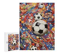 500 PCS Jigsaw Puzzles for Adults Colorful Soccer Ball Artwork Teenagers Puzzles Hands-on Game Improve Memory Parent-child Interaction 500 PCS