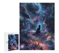 500 PCS Jigsaw Puzzles for Adults Cosmic Cat on Magic Carpet Jigsaws for Adults DIY Toys Analysis And Logic Unique Gifts for Birthday And Christmas 500 PCS